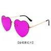Gafas de Sol Metálicas con Forma de Corazón Tendencia de Moda Retro para Mujer Gafas Anti-UV Estilo Europeo y Americano Transfronterizo Gafas Degradadas