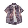 Camisa xadrez masculina Estudante Estilo coreano Moda manga curta verão New College Hong Kong Style Couple Camisa masculina fina para homens