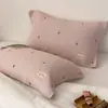 Par de Toallas Almohada de Gasa de Cuatro Capas Estilo Coreano Femenino Todo Algodón para Uso en Casa, Toalla Acolchada para Almohada de Adulto Individual