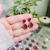 Aretes Estilo Coreano Aaa Aretes de Zircón Gota de Agua Generosos Ruili Aretes Simples con Incrustaciones de Clips para Orejas Multicolor Aretes de Venta Caliente