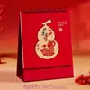 Calendário de Borlas Estilo Chinês Ano do Carneiro 2027 Personalização Logo Corporativo Ornamento de Mesa de Alto Valor Calendário Mensal Criativo