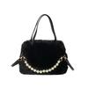 Invierno Combinable Esponjoso Portátil Bolsa Pequeña Moda Perla Bolso Cuadrado Pequeño Otoño e Invierno Texturizado para Mujer Bandolera Mao Mao