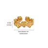Anillo de Acero Inoxidable con Flor para Mujer Chapado en Oro de 18k Geométrico Simple Joyería INS Venta Caliente Transfronteriza Lujo Ligero Moda