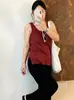 Colete de malha com gola U para mulheres plus size, estilo outono 2026, camada interna básica versátil sem mangas para mulheres plus size
