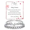 Conjunto de Cadena Cubana con Circonita Incrustada en Forma de Corazón para Pareja Anillo y Pulsera de Acero Inoxidable Lisos Regalo de San Valentín