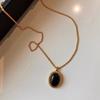 Collar de Cadena de Lana con Piedra Ojo de Tigre Vintage Perla Moda de Lujo Ligero Otoño e Invierno Atmosférico para Mujer 2024 Nuevo Collar Explosivo