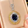 2025 Joyería Huabi Corindón Rojo Simulado Espinela Azul Joyería Moda Lujo Ligero Set 12*16-10*12