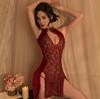 Meiyujia Sex Lingerie Sexy Back Strap Hollow Free Temptation Cheongsam Renda Uniforme Clássico Terno Feminino