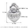 Prata 999 pura boneco de cachorro Yugui coelho urso pequeno deitado pingente 3D animal de desenho animado pingente de joia acessórios para pulseira DIY