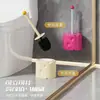 Conjunto de Escova Sanitária em Formato de Queijo Montado na Parede Sem Furos Escova de Limpeza para Banheiro Doméstico Sem Cantos Mortos Suporte de Armazenamento Venda por Atacado