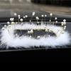 Alfombrilla antideslizante para coche, gran alfombrilla con forma de corona y plumas de diamante, alfombrilla creativa para teléfono móvil, panel de instrumentos de navegación, alfombrilla antideslizante para coche