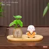 Miniatura de monje estilo Zen, Huaiyuan, un adorno de escritorio para salas de estar, salas de té y entradas de estilo chino o vitrinas de vino