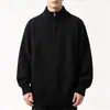 Suéter para hombre con media cremallera y cuello alto, tejido jacquard de moda, engrosado, suéter casual moderno, prenda interior para hombre