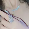 Colar Sorriso de Cinco Flores Novo Versa Glf Feminino Banhado a Ouro Micro Zircônia Diamante Elegante Luxo Leve de Alta Qualidade Corrente para Clavícula