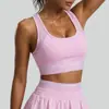 Sujetador Deportivo Juyitang de Malla de Durazno con Panel de Encaje, Espalda Cruzada, Acolchado Fijo, Antishock, Reafirmante, Alta Resistencia para Mujer
