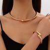 Pulseiras Populares Transfronteiriças Europeias e Americanas Ins Normcore Pulseiras Assimétricas com Padrão de Onda Pulseiras Metálicas Brilhantes Joias Femininas