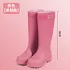 Botas de Chuva Femininas de Cano Alto Modernas Antiderrapantes Quentes para Cozinha Espessas Impermeáveis Calçados de Borracha Adultos para Mulheres