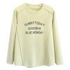 Nuevo Otoño Temprano 100 kg Básico Corte Tridimensional Estampado Letra Manga Larga Camiseta para Mujeres de Tallas Grandes, Talla Grande Ropa Interior 8119
