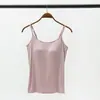 Nuevo Camisole de Primavera y Verano con Copas en el Pecho, Capa Base de Seda de Hielo, No Necesita Usar Sujetador, Espalda Hermosa, Camiseta sin Mangas Versátil para Yoga y Deportes para Mujeres