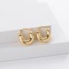 Pendientes de plata de ley s925 de venta caliente transfronteriza con hebilla de oreja de anillo de moda europea y americana, redondos, huecos, de círculo liso, simples y generosos.