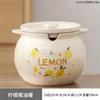 Pote de Cerâmica Doméstico com Duas Alças para Banha com Tampa, Recipiente Resistente a Altas Temperaturas para Armazenamento de Óleo, Pote de Cozinha para Banha e Óleo de Gergelim