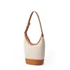 Bolsa de Lona Retro Japonesa y Coreana con Empalme RPET Bolso de Hombro Bolso Cubo de Lona Transfronterizo Fábrica Personalizada