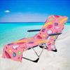 Novo Produto Capa de Cadeira de Praia de Microfibra Toalha para Cadeira de Descanso Bolsa para Toalha de Praia Estampa Digital 3D Série Melancia Capa para Cadeira de Descanso