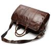 Bolso de viaje retro de cuero de vaca de primera capa para hombre, gran capacidad, portátil, bolso de gimnasio de cuero encerado para hombre, venta al por mayor