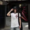 Camiseta de manga corta con hombro recto para hombre y mujer con estampado de cruz, top versátil de manga corta casual holgado de verano, capa base