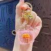 Nuevo Estilo Llavero de Helado Relleno de Aceite Acrílico Creativo Arena Líquida Colgante para Bolso de Pareja Llavero Regalo Venta al por Mayor