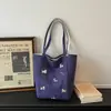 Nueva Bolsa de Tote de Doble Cara Estilo Coreano Ins Estilo Perezoso con Bordado de Dibujos Animados Lindos para Estudiantes Universitarios que Asisten a Clase Bolso de Hombro