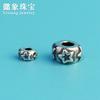 Plata tailandesa vintage envejecida mate espaciador estrella de cinco puntas plata s925 pulsera de cuentas espaciador estrella material de accesorios de joyería