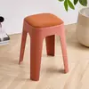 Taburete de Plástico de Lujo Ligero con Cojín Grueso Suave, Duradero y Resistente para Uso Doméstico, Adecuado para Sala de Estar y Comedor, Taburete Alto Apilable