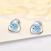 Aretes de Trébol de Plata Esterlina S925 para Mujer Diseño Nicho ins Estilo Coreano Nueva Moda Aretes Giratorios Aretes de la Suerte