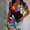 2023 Verano nuevo Corea del Sur Dongdaemun holgada linda joven caricatura animal cuello redondo estampada camiseta de manga corta