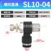 Válvula de Mariposa Reguladora de Velocidad de Tubo de Aire Limitadora de Flujo Unidireccional Cilindro Sl4-M5/6-01/8-02/10-03 Conector Rápido Neumático