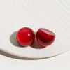 21mm Lindo Gordito Brillante Colorido Redondo Tambor Resina Parche Media Pastilla DIY Joyería para Orejas de Gama Alta Accesorios