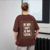 Camiseta feminina de manga curta estilo europeu e americano, nicho de personalidade, retrô, ins, 100% algodão, moda nacional, estilo americano, estampada, solta, estilo preguiçoso