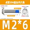 Tornillos de cabeza redonda con hexágono interior de acero inoxidable 304 recubiertos, tornillos y pernos antiaflojamiento, antideslizantes, antidesprendimiento M2M3M4M6