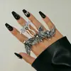 Anéis Europeus e Americanos de Venda Quente Transfronteiriça Conjunto de Anéis Crânio Escuro Aranha Anel Retrô Joias Estilo Punk Acessórios de Joias Novo