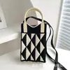 Monedero para Fiesta Estudiantil, Bolso para Teléfono Móvil de Compras, Bolso de Hombro Pequeño Tejido, Bolso de Mano Lindo Versátil, Bolso Cruzado Mini para Mujer