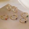 Aogu Anillo Abierto Geométrico de Zirconia Elegante y de Moda Francesa para Mujer Lujo Accesible Elegante Anillo de Gama Alta Suministro Transfronterizo