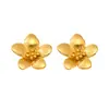 Rueda de la Fortuna Nuevos Elegantes Nicho Estilo Ins Pendientes de Camelia Moda para Mujer Elegantes con Estilo Pendientes Chapados en Oro de Acero de Titanio