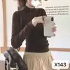 Suéter de Punto de Bloques de Color Suave de Ajuste Delgado para Otoño e Invierno
