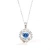 Collar de ballena pareja femenina estilo coreano ins diseño nicho cadena de clavícula azul amor regalo exquisito para el Día de San Valentín