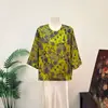 Blusa floral retrô estilo chinês ZhilieNew, novo modelo outono 2026, camisa externa com botões e gola redonda estilo nacional