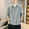 Sudadera Pesada de Otoño para Hombre 2026, Sudadera de Manga Larga, Sudadera Superior de Manga Larga Falsa de Dos Piezas con Cuello Solapa para Hombre