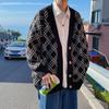 Suéter 2021 Novos Homens Primavera e Outono Estilo Coreano Estilo Preguiçoso Roupa Externa Suéter de Malha Suéter Solto Casaco de Cardigã de Estudante