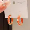Pendientes Redondos Geométricos Incrustados con Diamantes Estilo Retro Francés, Pendientes Exquisitos y Versátiles con un Toque de Lujo Ligero y Sensación de Alta Gama, Accesorios de Oreja de Moda