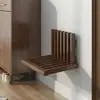 Banqueta para Trocar Sapatos na Parede Atrás da Porta de Casa, Banco Dobrável de Madeira com Recorte de Tecla de Piano, Banqueta de Banheiro Montada na Parede